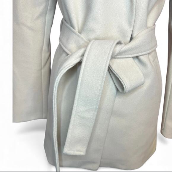 Tahari Ella belted wrap coat tan quiet luxury scandi girl NEW minimalist - Picture 3 of 10